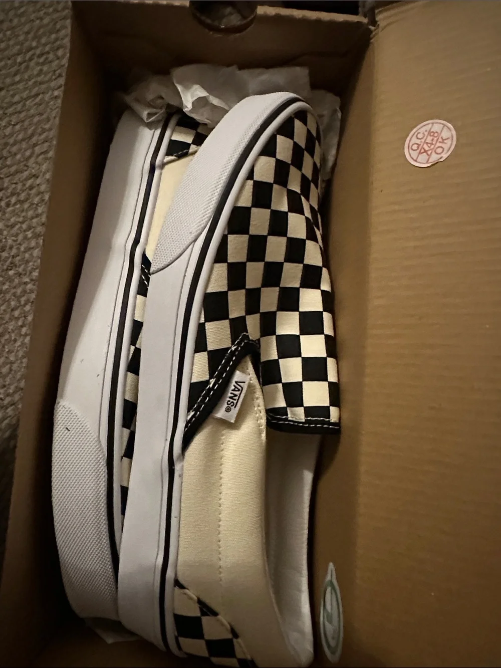Vans Checkerboard Slip-On in Black and White